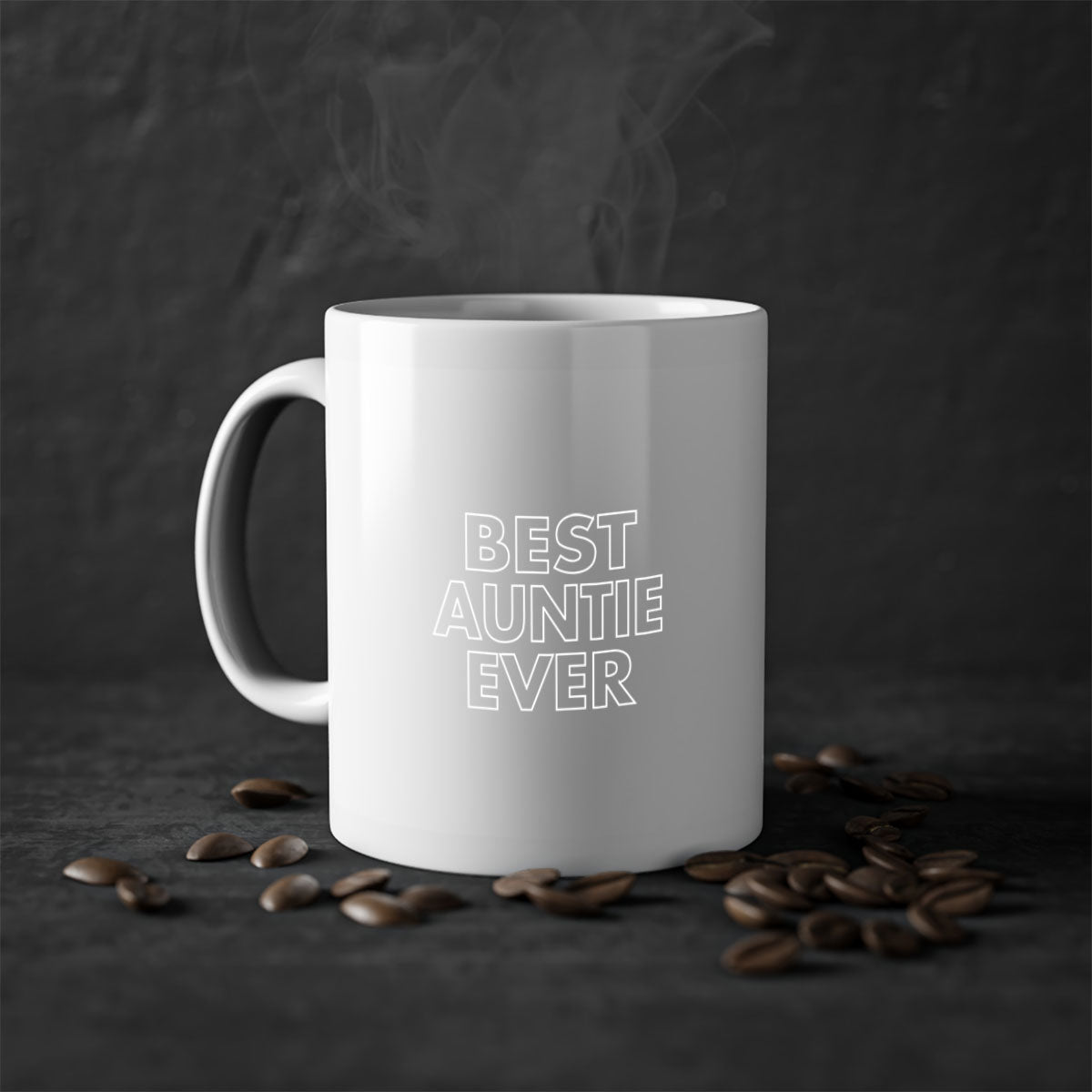 Best auntie ever mug with colorful handle and interior, showcasing a glossy finish and stylish design.