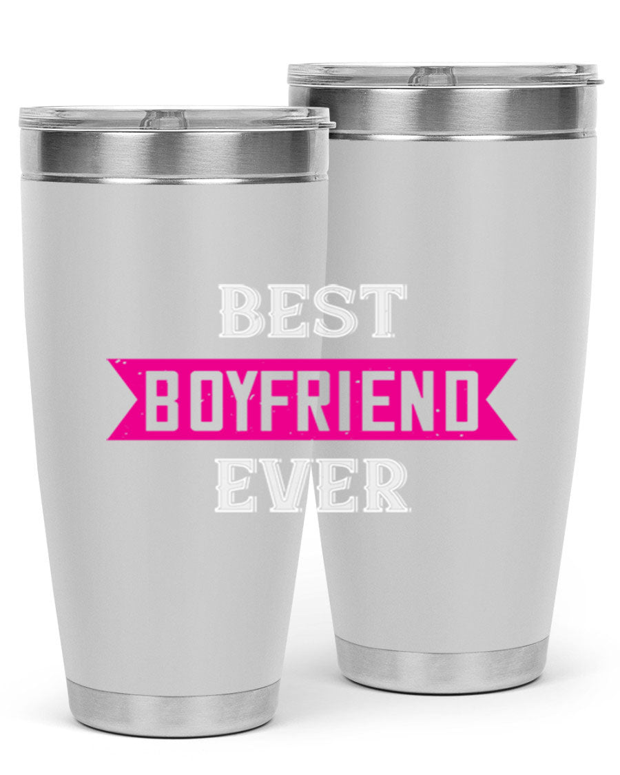 Best Boyfriend Ever 67# 20oz Tumbler in stainless steel with a stylish design, perfect for keeping drinks hot or cold.