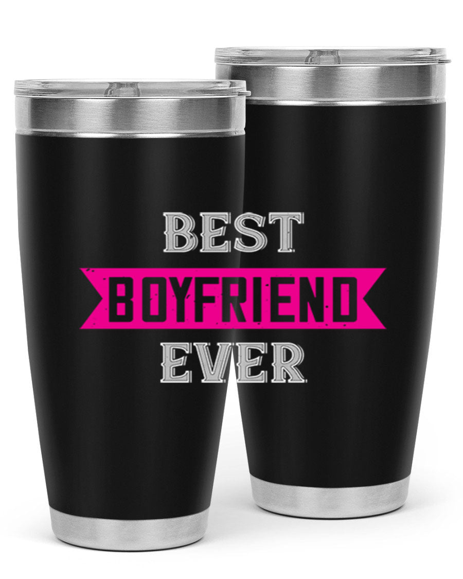 Best Boyfriend Ever 67# 20oz Tumbler in stainless steel with a stylish design, perfect for keeping drinks hot or cold.