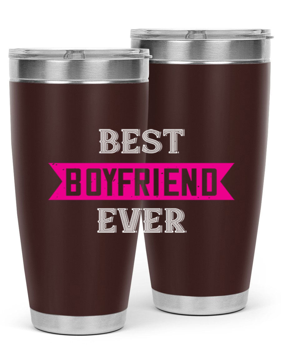 Best Boyfriend Ever 67# 20oz Tumbler in stainless steel with a stylish design, perfect for keeping drinks hot or cold.