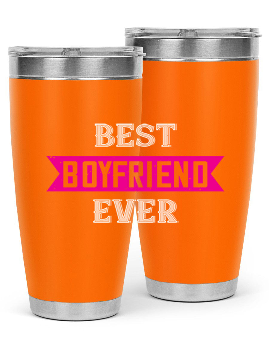 Best Boyfriend Ever 67# 20oz Tumbler in stainless steel with a stylish design, perfect for keeping drinks hot or cold.