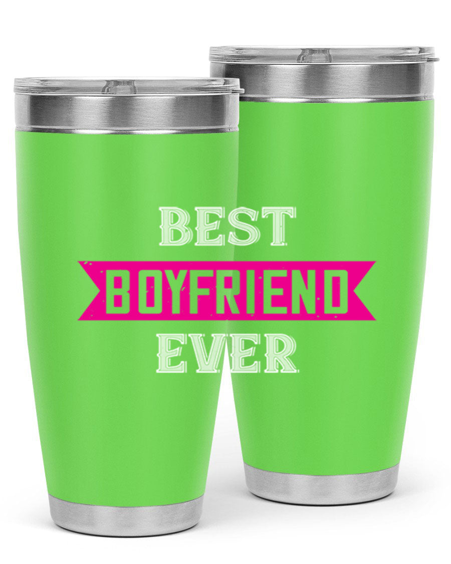 Best Boyfriend Ever 67# 20oz Tumbler in stainless steel with a stylish design, perfect for keeping drinks hot or cold.