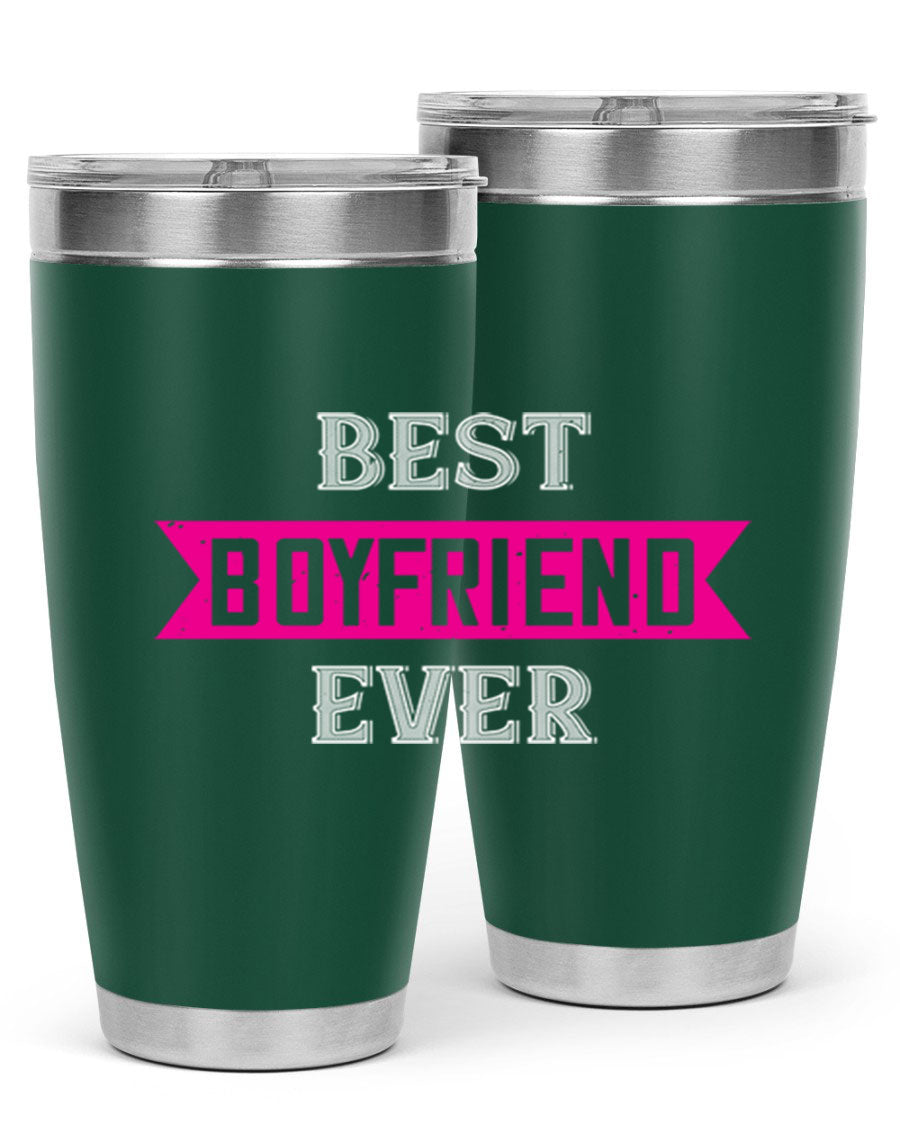 Best Boyfriend Ever 67# 20oz Tumbler in stainless steel with a stylish design, perfect for keeping drinks hot or cold.