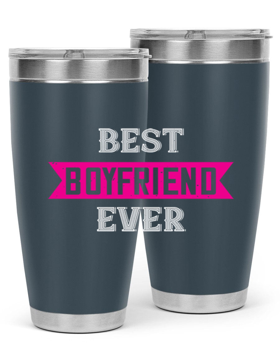 Best Boyfriend Ever 67# 20oz Tumbler in stainless steel with a stylish design, perfect for keeping drinks hot or cold.