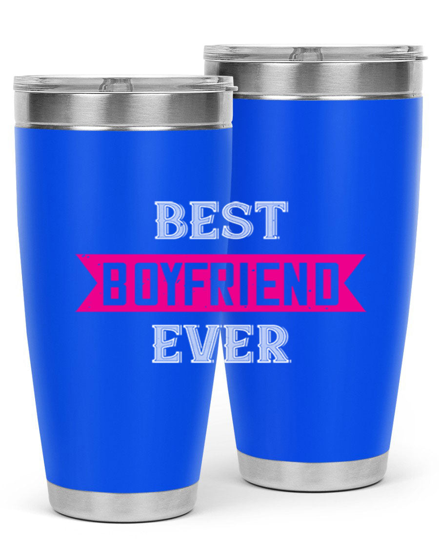 Best Boyfriend Ever 67# 20oz Tumbler in stainless steel with a stylish design, perfect for keeping drinks hot or cold.