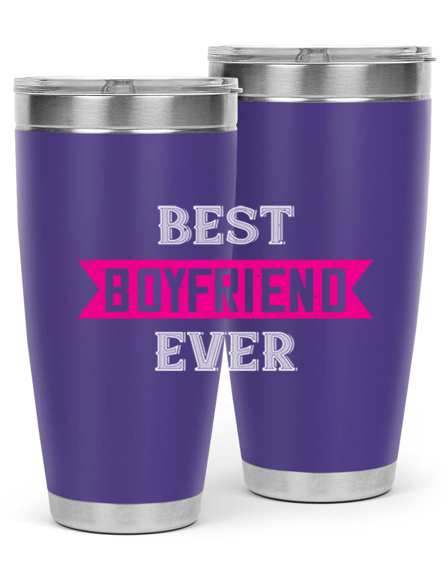 Best Boyfriend Ever 67# 20oz Tumbler in stainless steel with a stylish design, perfect for keeping drinks hot or cold.