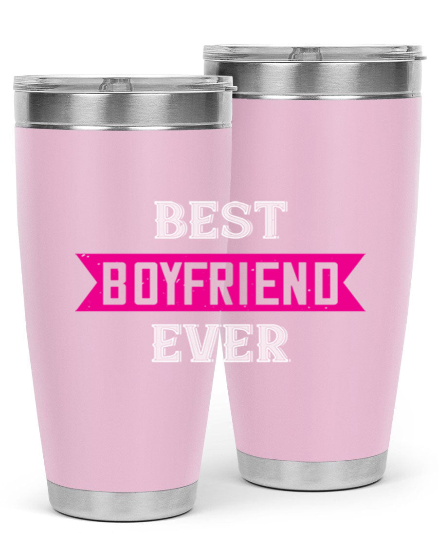 Best Boyfriend Ever 67# 20oz Tumbler in stainless steel with a stylish design, perfect for keeping drinks hot or cold.