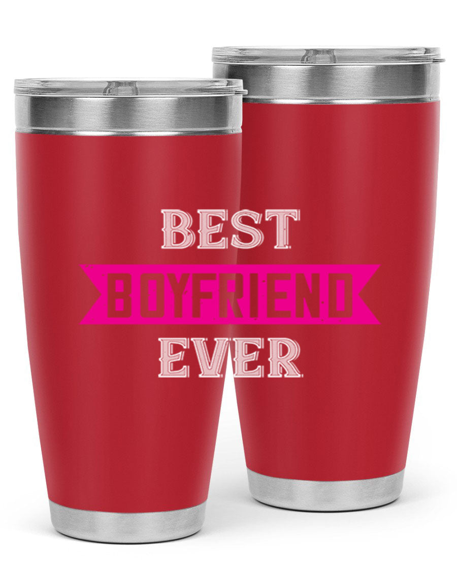 Best Boyfriend Ever 67# 20oz Tumbler in stainless steel with a stylish design, perfect for keeping drinks hot or cold.