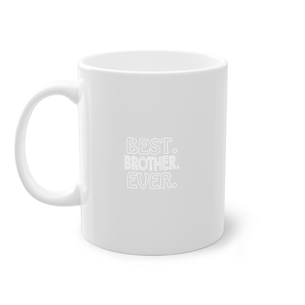 Best Brother Ever Mug with colorful handle and glossy finish, available in multiple colors and sizes.