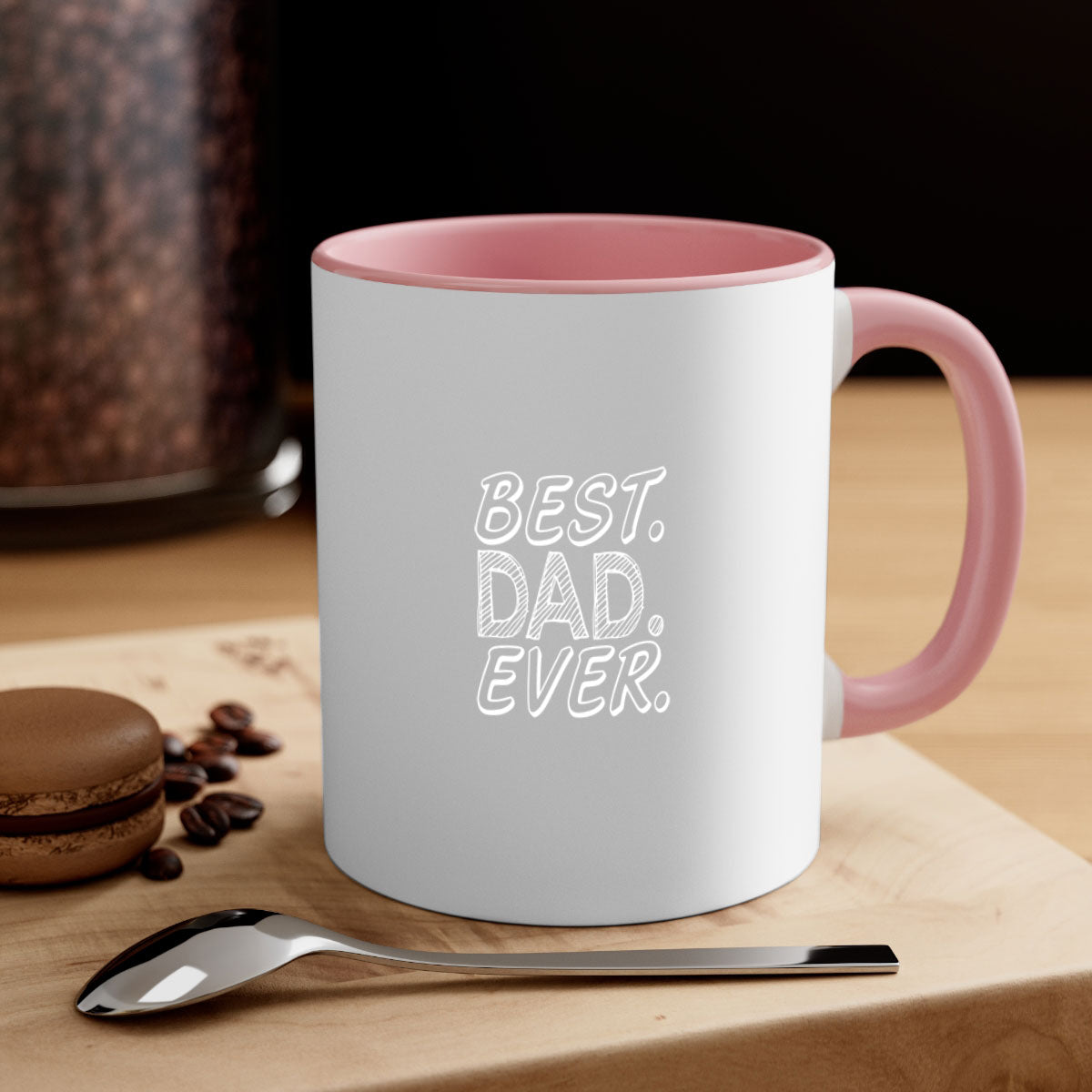 Best Dad Ever 47# Mug with colorful handle and glossy finish, available in multiple colors and sizes.