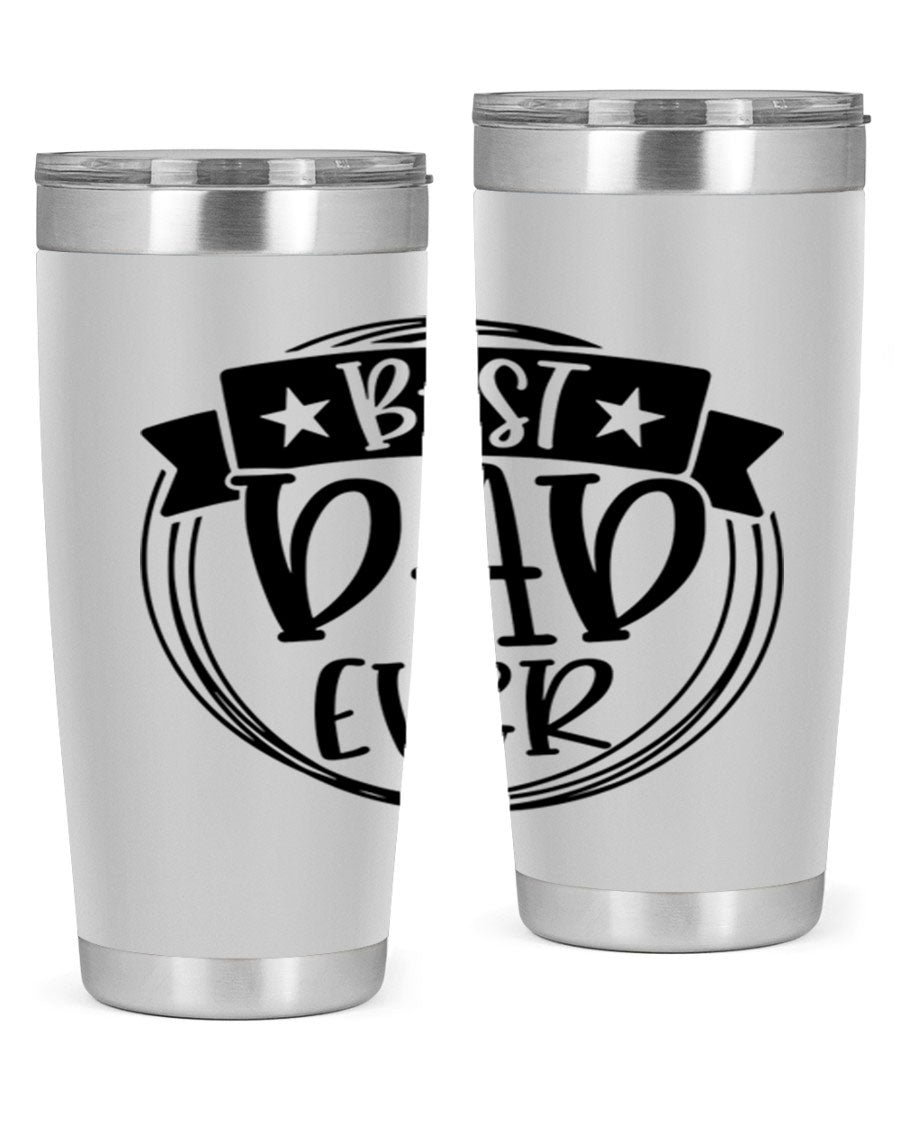 Best Dad Ever 72# Tumbler in stainless steel with a drink-thru lid, perfect for Father's Day gifts.