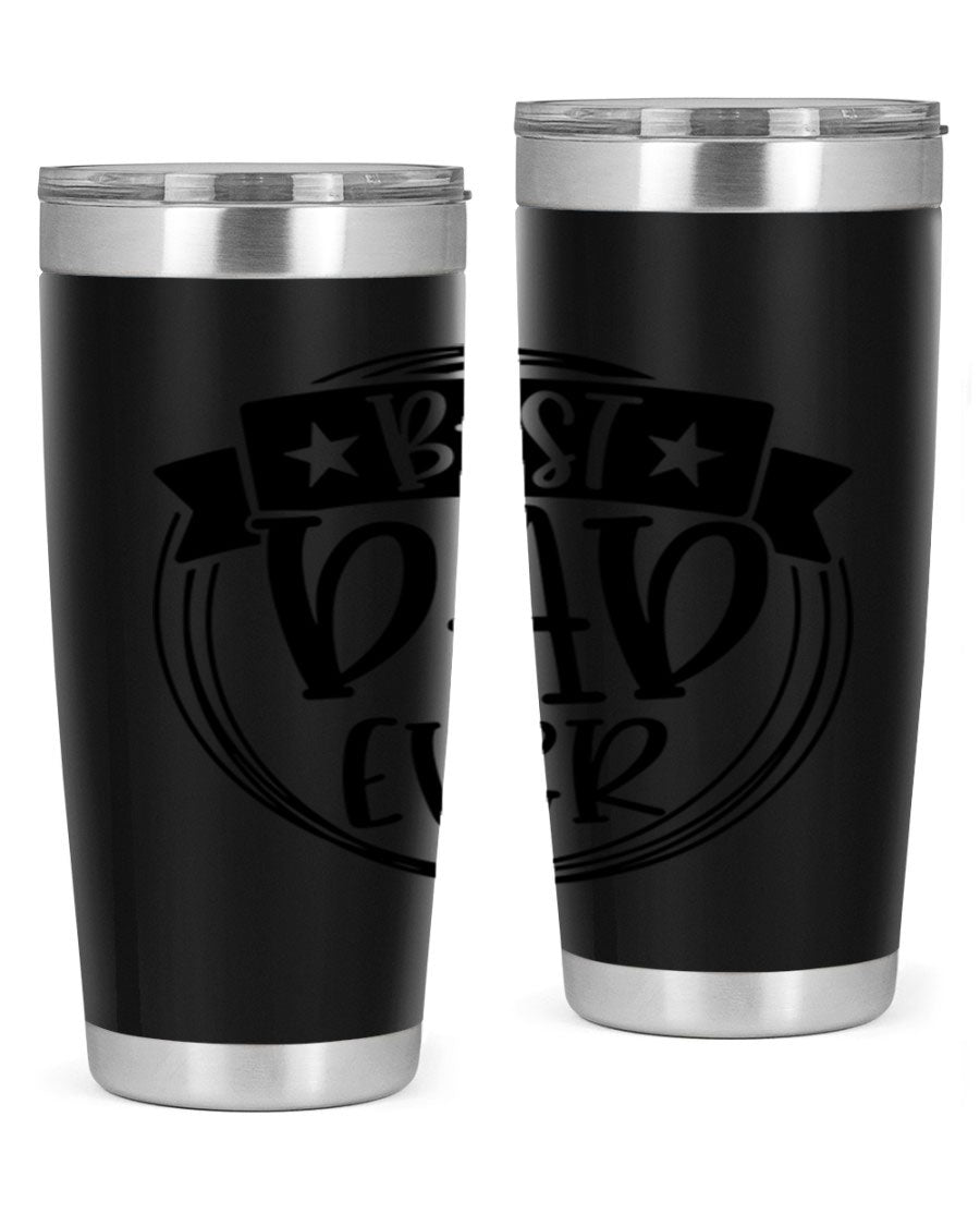 Best Dad Ever 72# Tumbler in stainless steel with a drink-thru lid, perfect for Father's Day gifts.