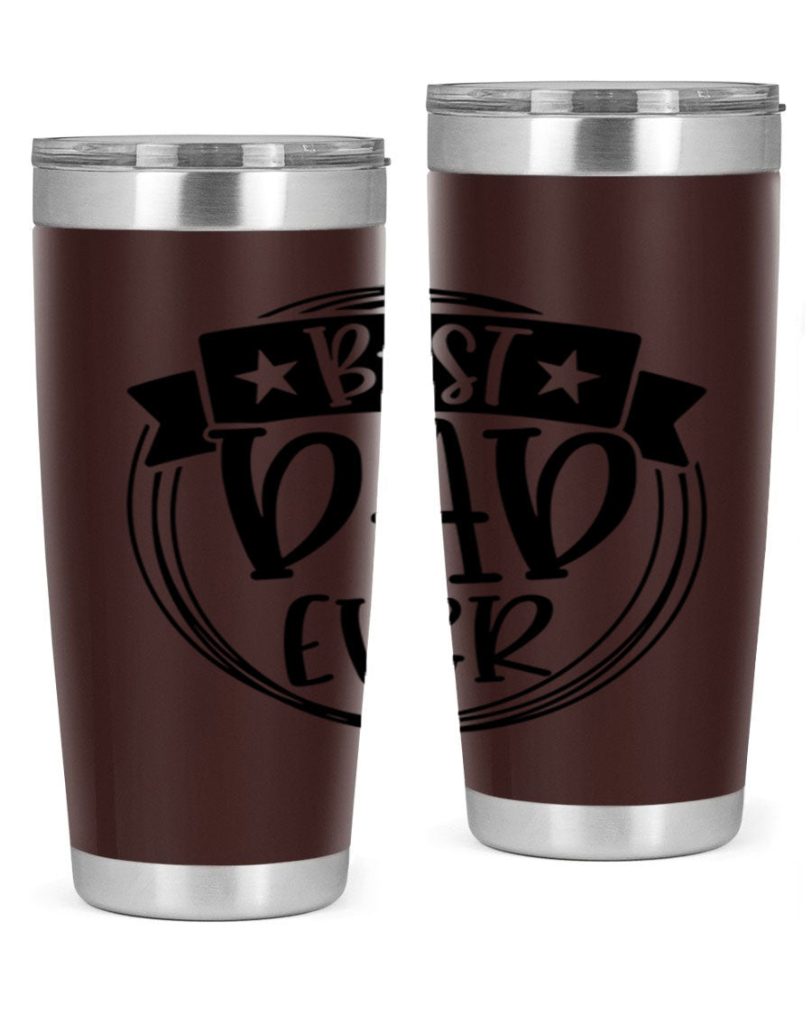 Best Dad Ever 72# Tumbler in stainless steel with a drink-thru lid, perfect for Father's Day gifts.