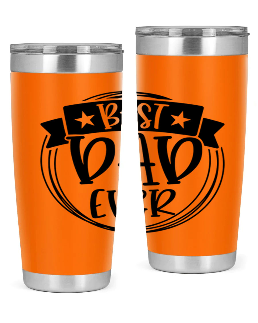 Best Dad Ever 72# Tumbler in stainless steel with a drink-thru lid, perfect for Father's Day gifts.