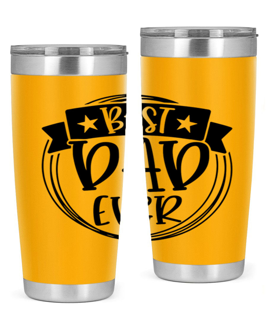 Best Dad Ever 72# Tumbler in stainless steel with a drink-thru lid, perfect for Father's Day gifts.