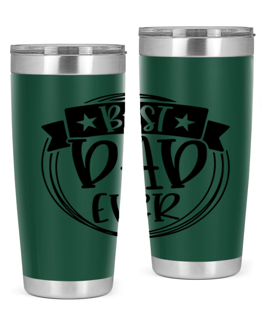 Best Dad Ever 72# Tumbler in stainless steel with a drink-thru lid, perfect for Father's Day gifts.