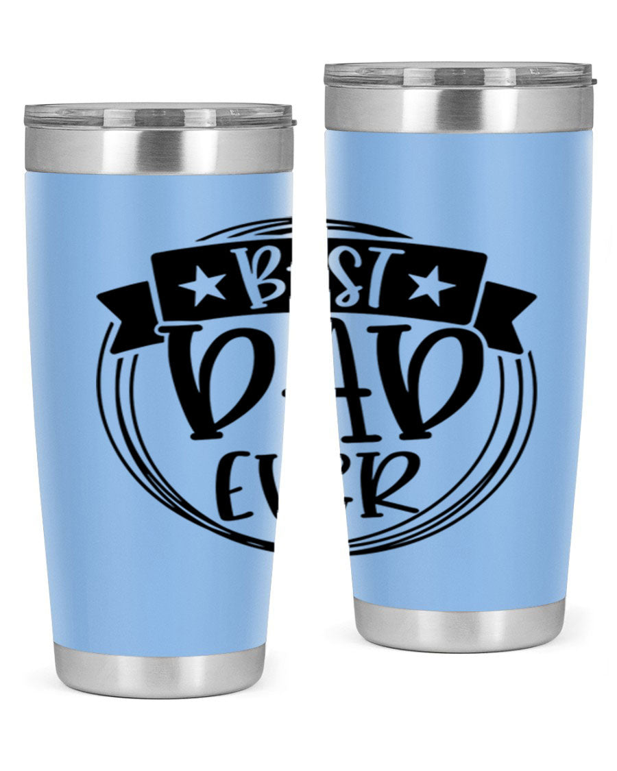 Best Dad Ever 72# Tumbler in stainless steel with a drink-thru lid, perfect for Father's Day gifts.