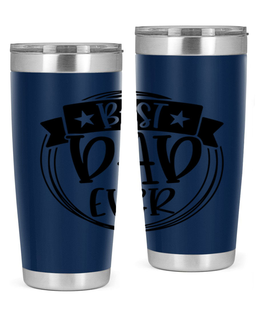 Best Dad Ever 72# Tumbler in stainless steel with a drink-thru lid, perfect for Father's Day gifts.