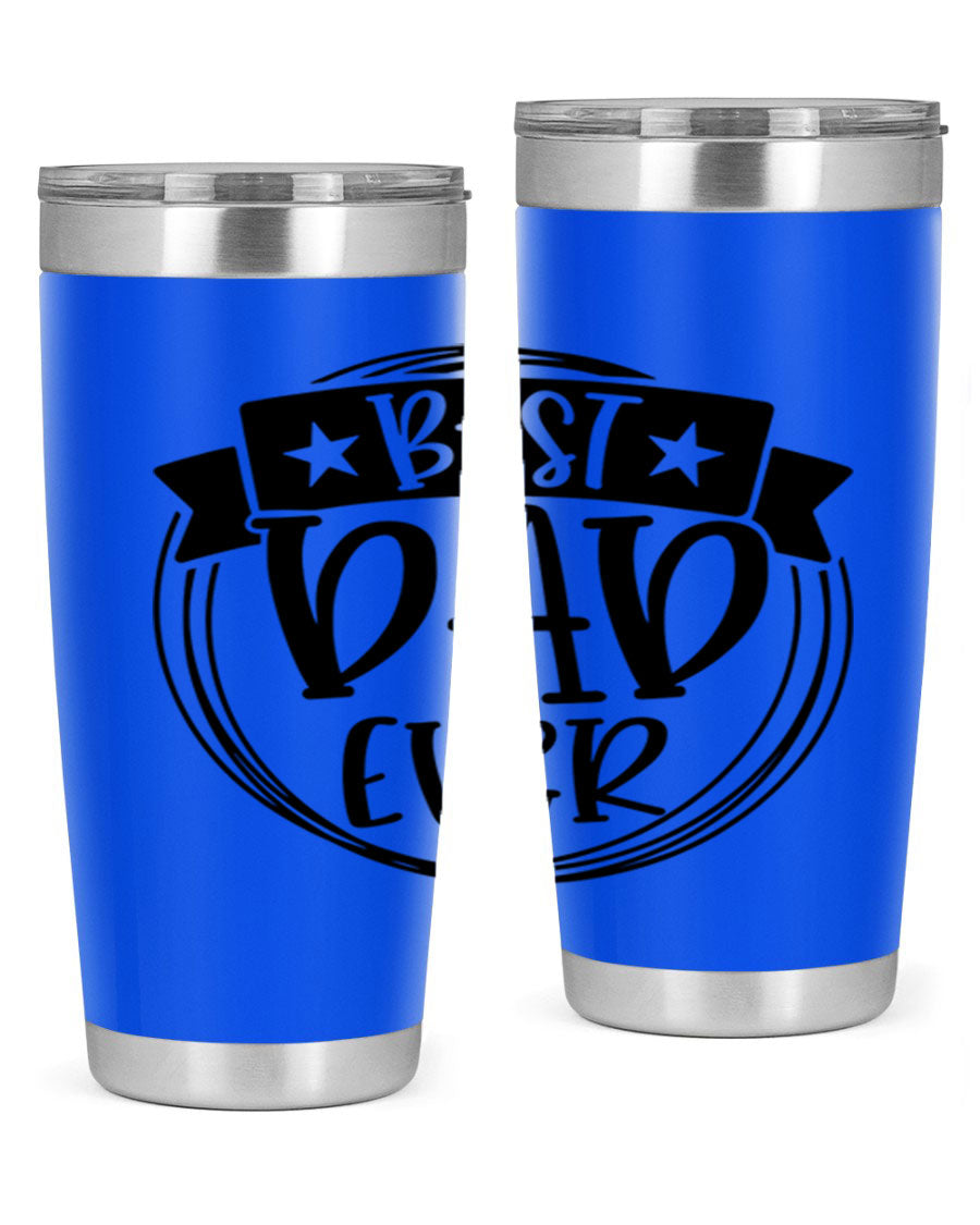 Best Dad Ever 72# Tumbler in stainless steel with a drink-thru lid, perfect for Father's Day gifts.
