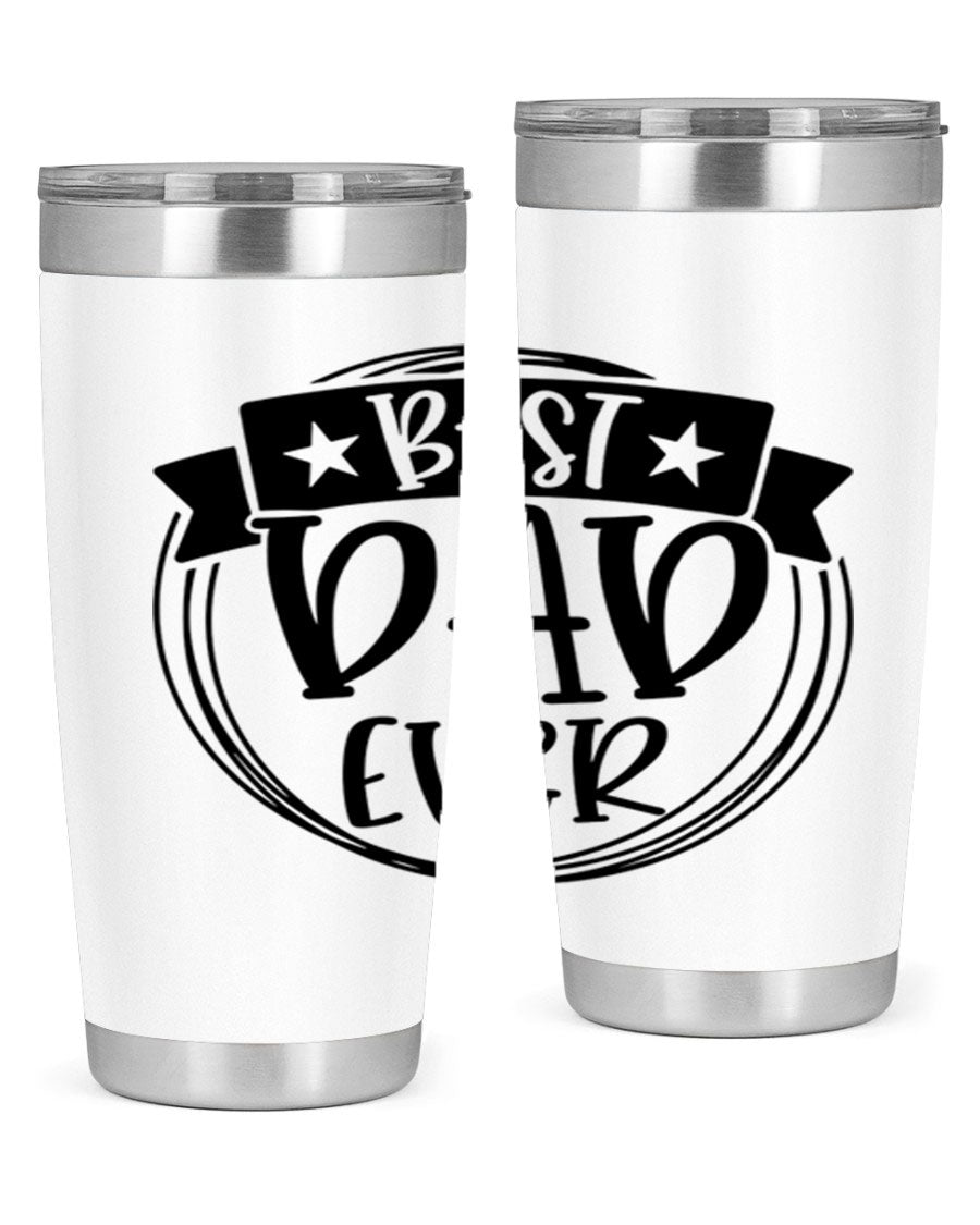 Best Dad Ever 72# Tumbler in stainless steel with a drink-thru lid, perfect for Father's Day gifts.