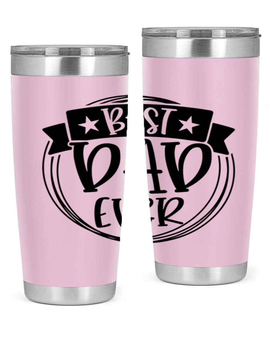 Best Dad Ever 72# Tumbler in stainless steel with a drink-thru lid, perfect for Father's Day gifts.