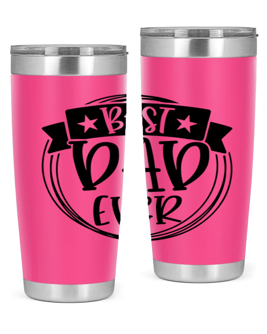 Best Dad Ever 72# Tumbler in stainless steel with a drink-thru lid, perfect for Father's Day gifts.