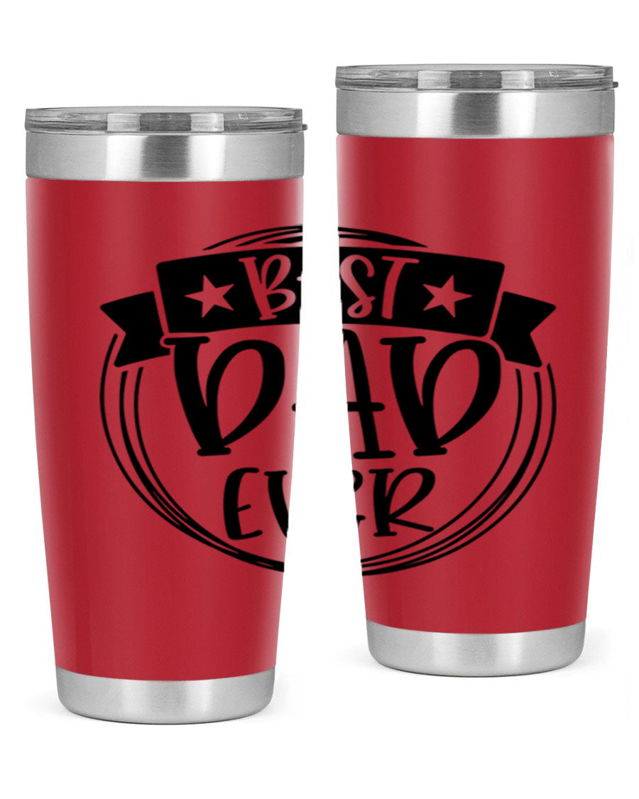 Best Dad Ever 72# Tumbler in stainless steel with a drink-thru lid, perfect for Father's Day gifts.