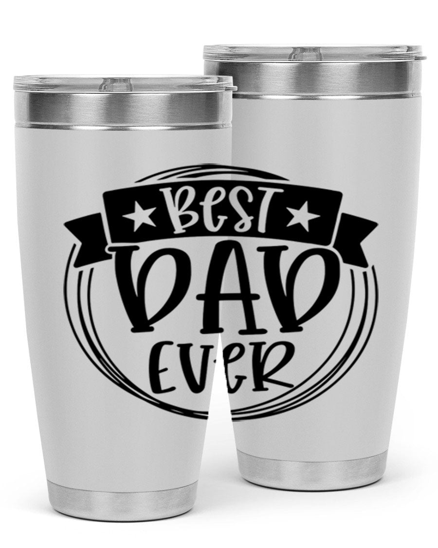 Best Dad Ever 72# Tumbler in stainless steel with a drink-thru lid, perfect for Father's Day gifts.