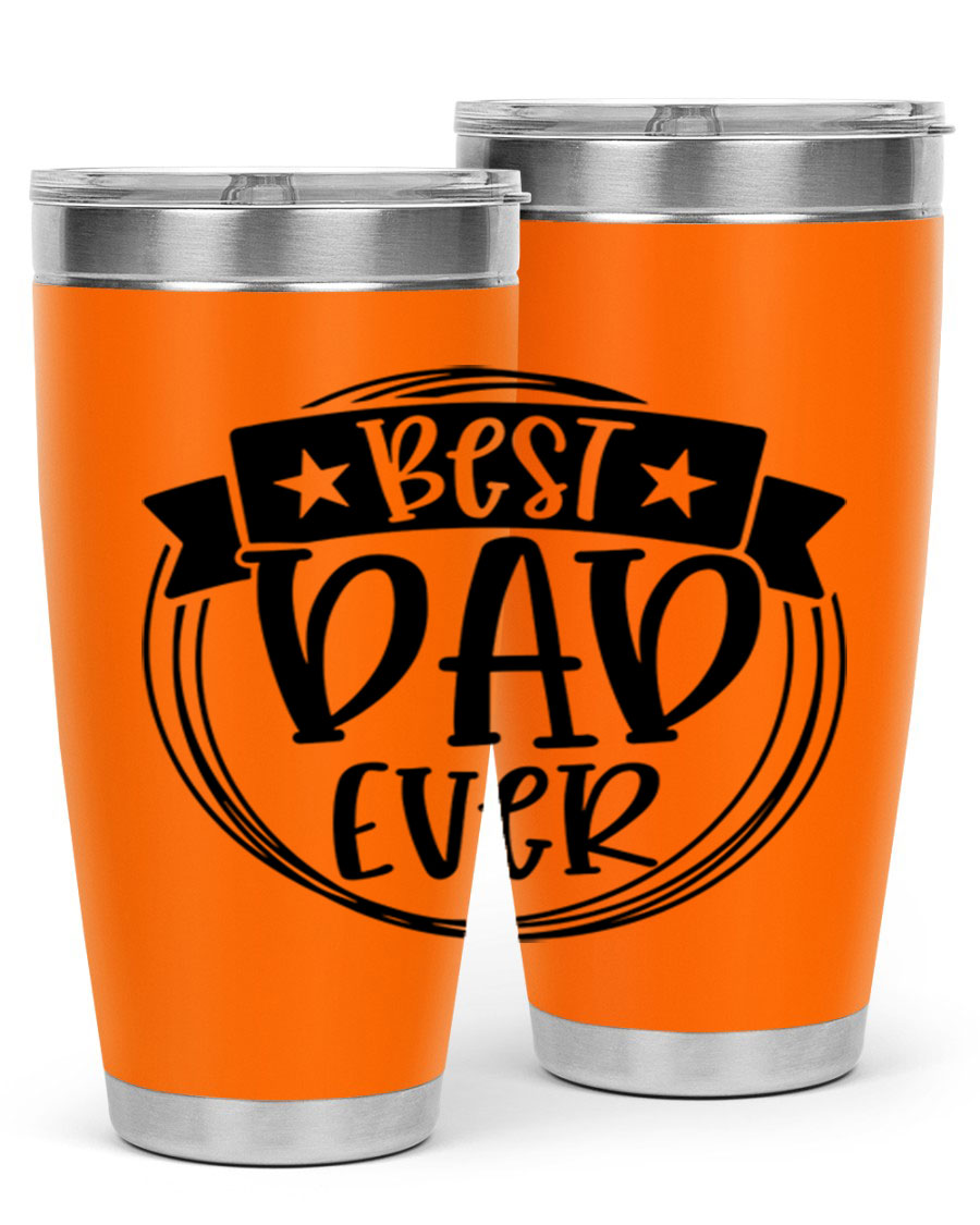 Best Dad Ever 72# Tumbler in stainless steel with a drink-thru lid, perfect for Father's Day gifts.