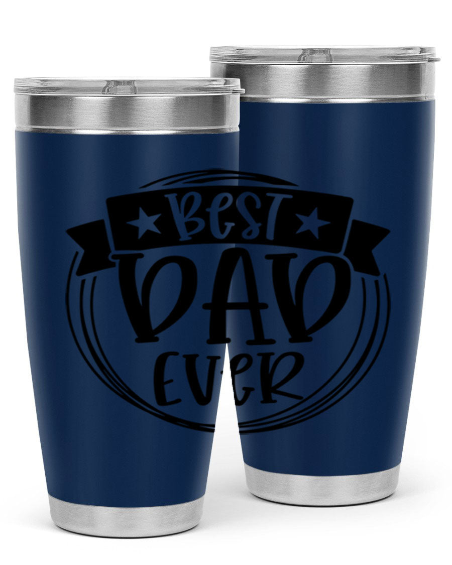 Best Dad Ever 72# Tumbler in stainless steel with a drink-thru lid, perfect for Father's Day gifts.