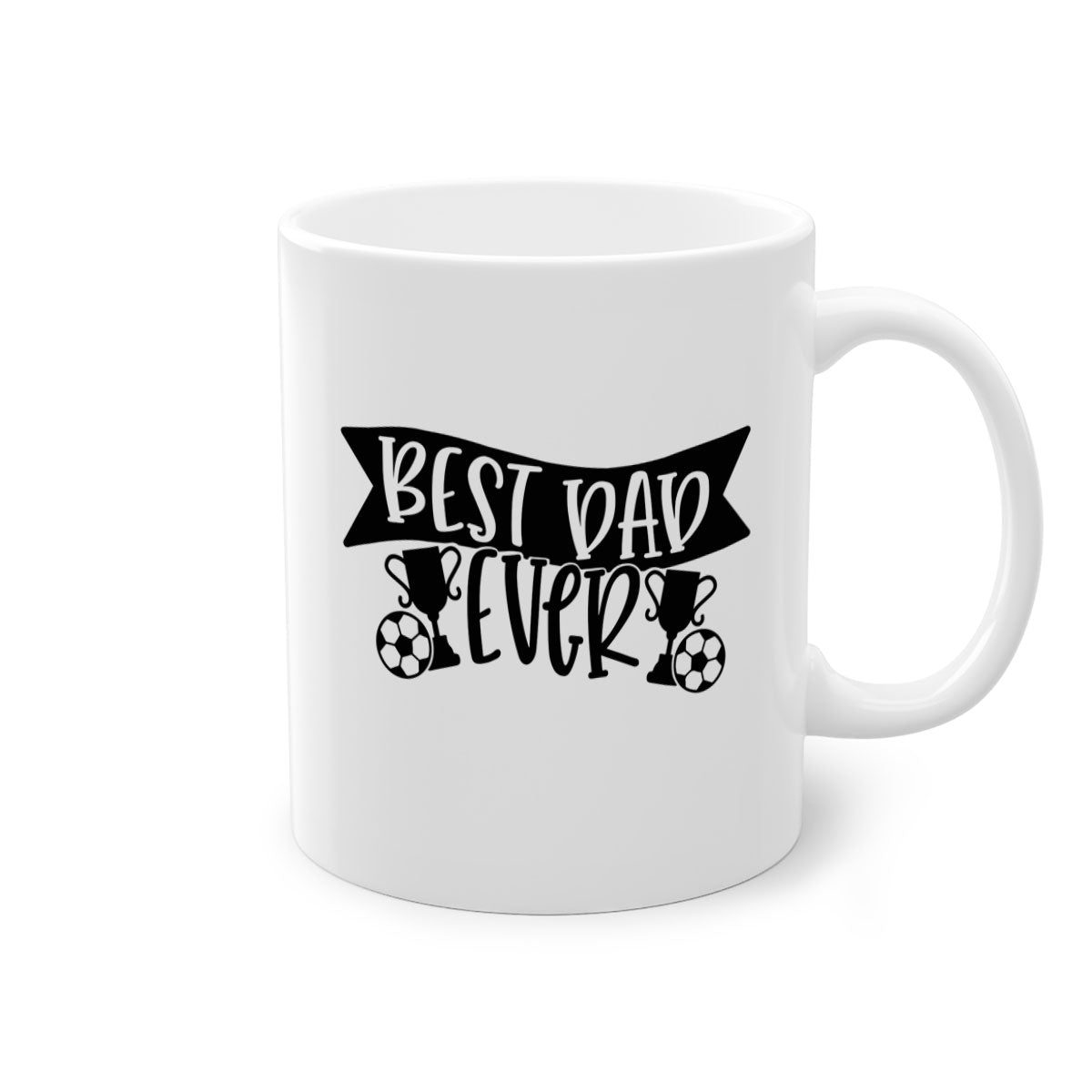 Best Dad Ever 73# Mug with a glossy finish, available in five colors, featuring a C-shaped handle for easy grip.