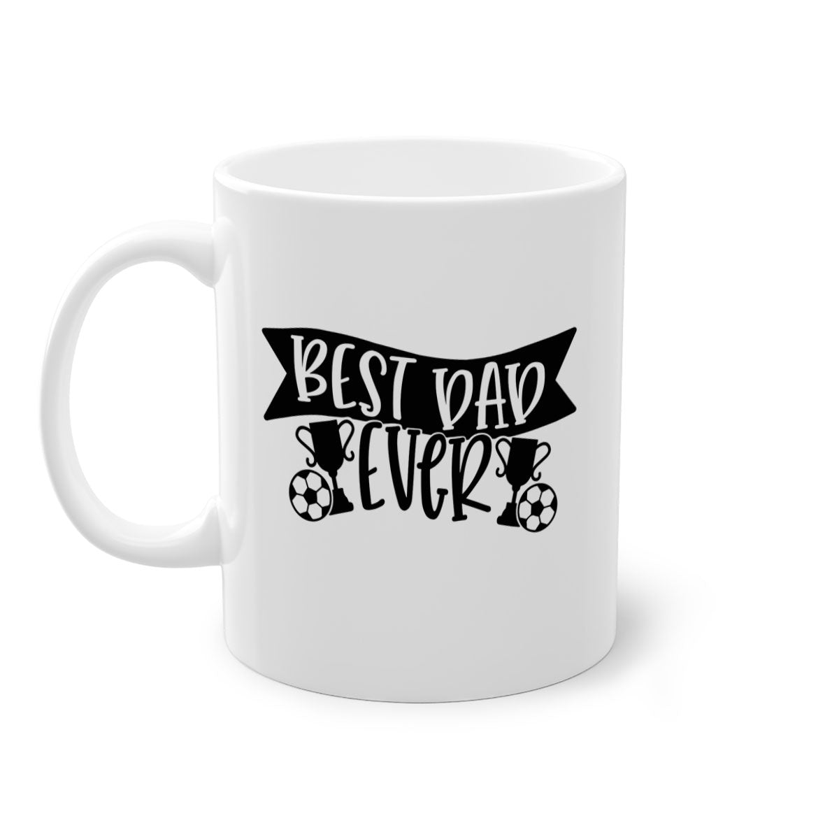 Best Dad Ever 73# Mug with a glossy finish, available in five colors, featuring a C-shaped handle for easy grip.