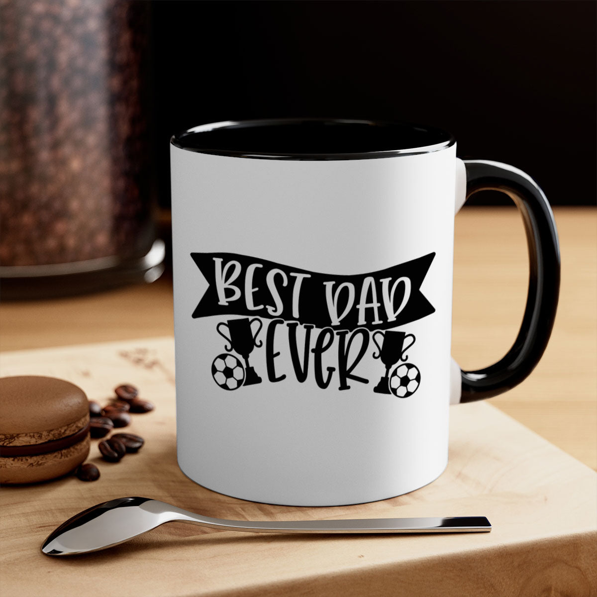 Best Dad Ever 73# Mug with a glossy finish, available in five colors, featuring a C-shaped handle for easy grip.