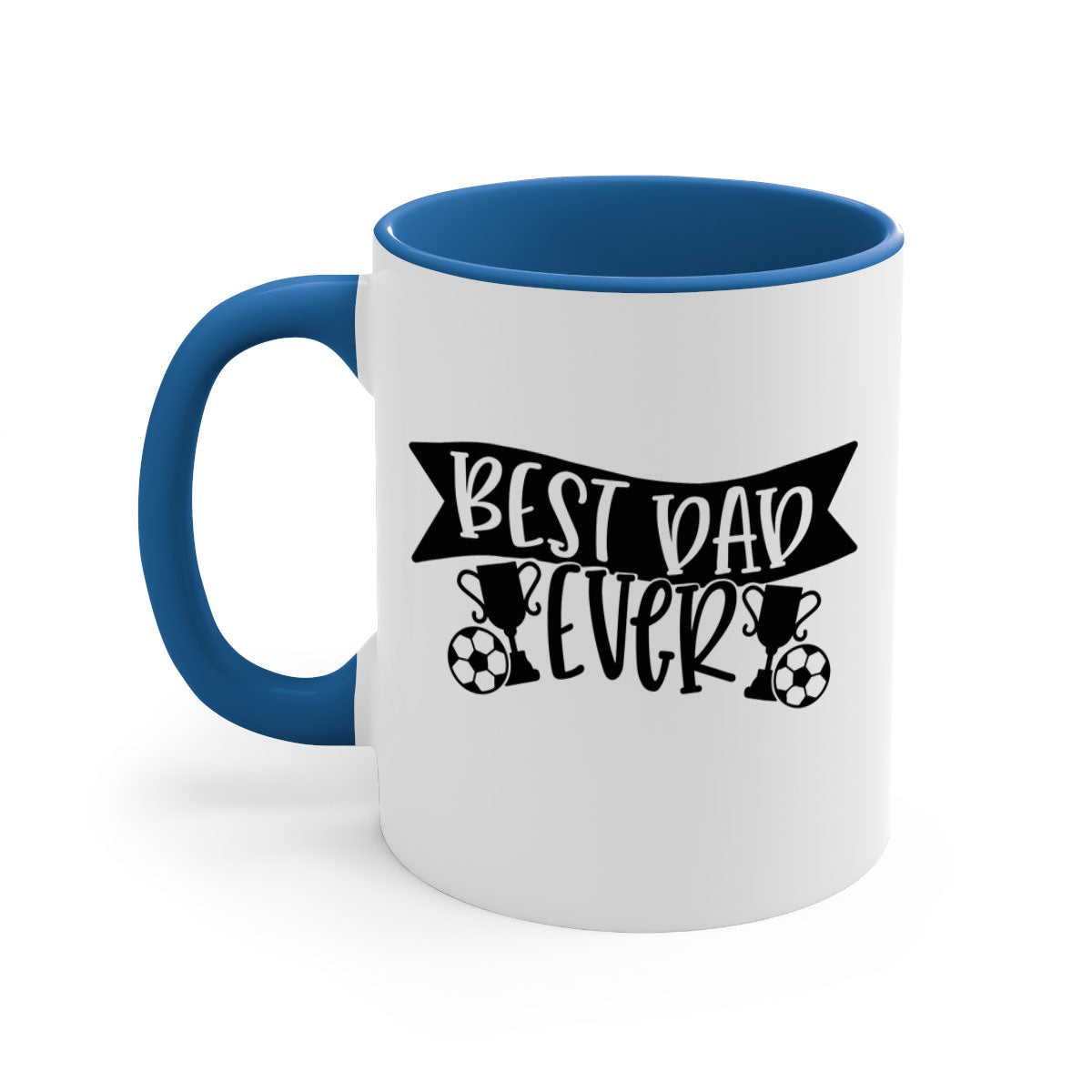 Best Dad Ever 73# Mug with a glossy finish, available in five colors, featuring a C-shaped handle for easy grip.