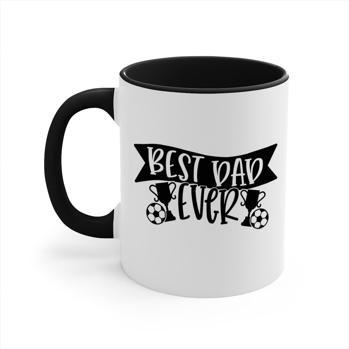 Best Dad Ever 73# Mug with a glossy finish, available in five colors, featuring a C-shaped handle for easy grip.