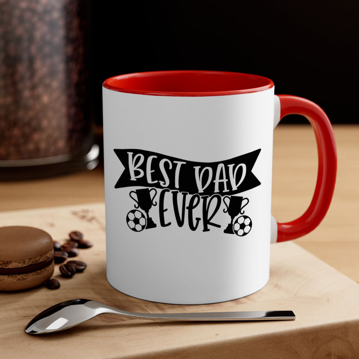 Best Dad Ever 73# Mug with a glossy finish, available in five colors, featuring a C-shaped handle for easy grip.