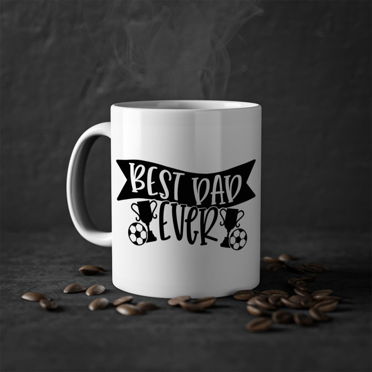 Best Dad Ever 73# Mug with a glossy finish, available in five colors, featuring a C-shaped handle for easy grip.