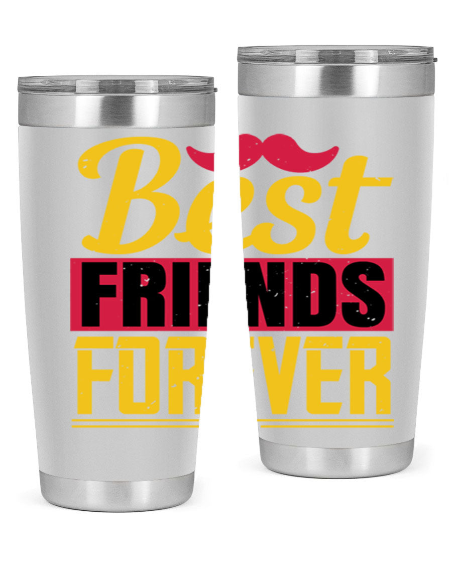 Best Friends Forever 20oz Tumbler with double wall vacuum insulation, featuring a drink-thru lid and a stylish design.