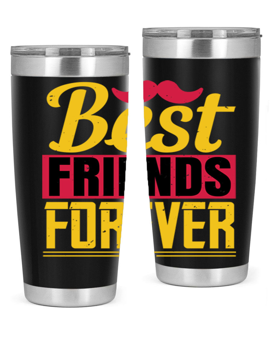 Best Friends Forever 20oz Tumbler with double wall vacuum insulation, featuring a drink-thru lid and a stylish design.