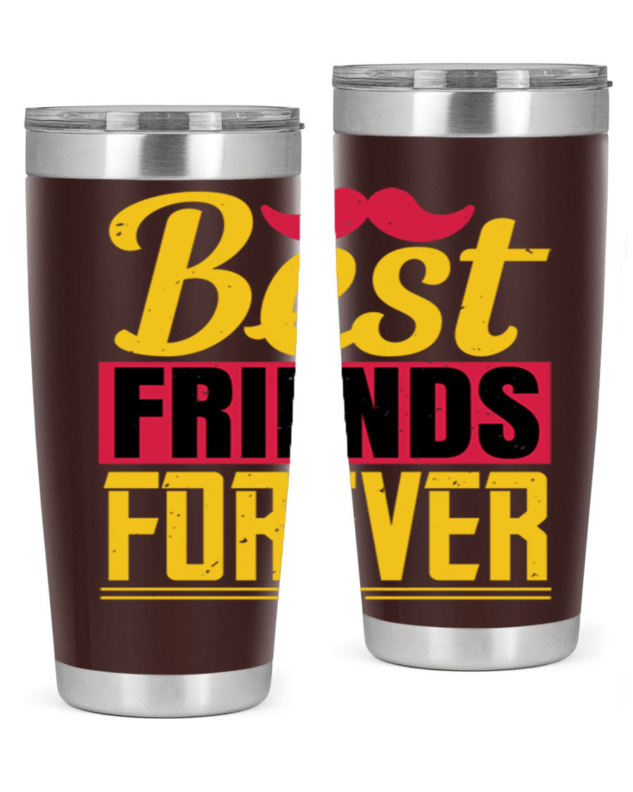 Best Friends Forever 20oz Tumbler with double wall vacuum insulation, featuring a drink-thru lid and a stylish design.