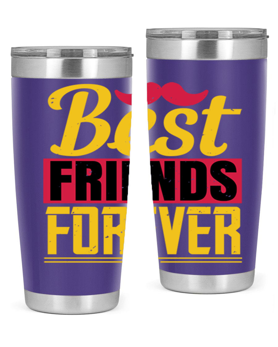 Best Friends Forever 20oz Tumbler with double wall vacuum insulation, featuring a drink-thru lid and a stylish design.