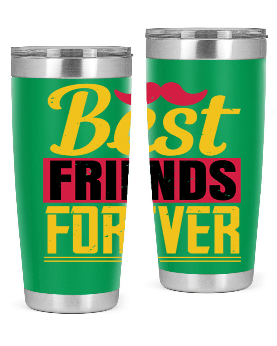 Best Friends Forever 20oz Tumbler with double wall vacuum insulation, featuring a drink-thru lid and a stylish design.