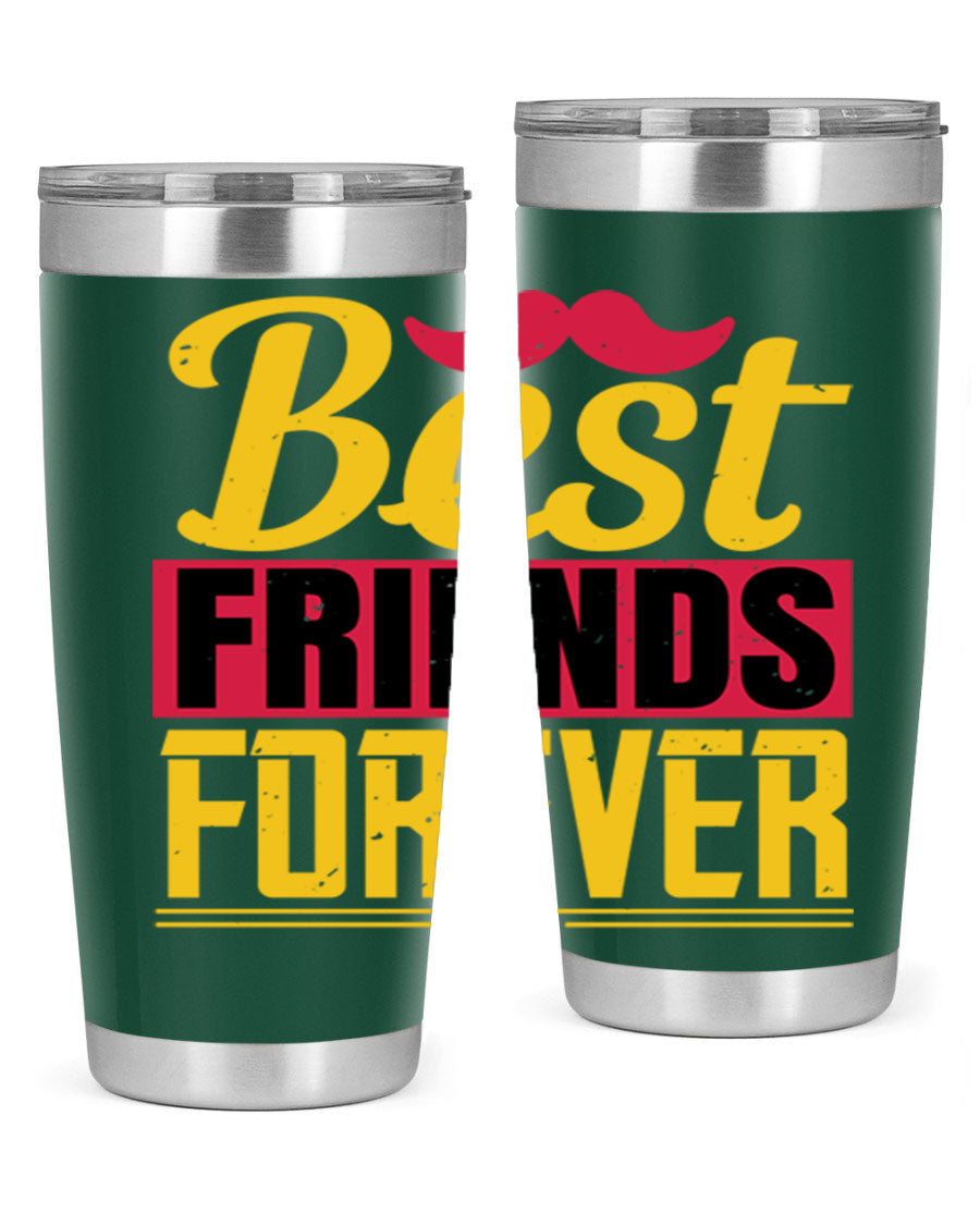 Best Friends Forever 20oz Tumbler with double wall vacuum insulation, featuring a drink-thru lid and a stylish design.
