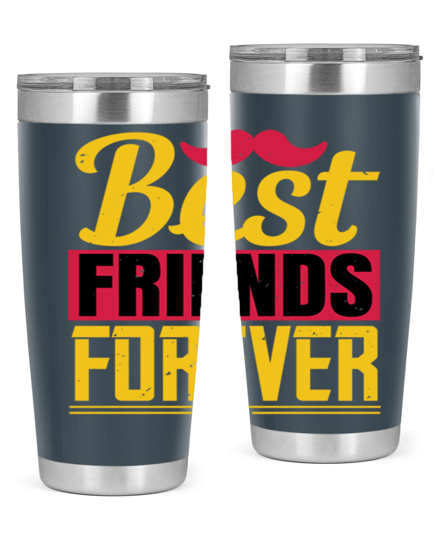 Best Friends Forever 20oz Tumbler with double wall vacuum insulation, featuring a drink-thru lid and a stylish design.