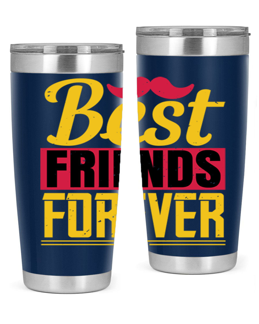Best Friends Forever 20oz Tumbler with double wall vacuum insulation, featuring a drink-thru lid and a stylish design.