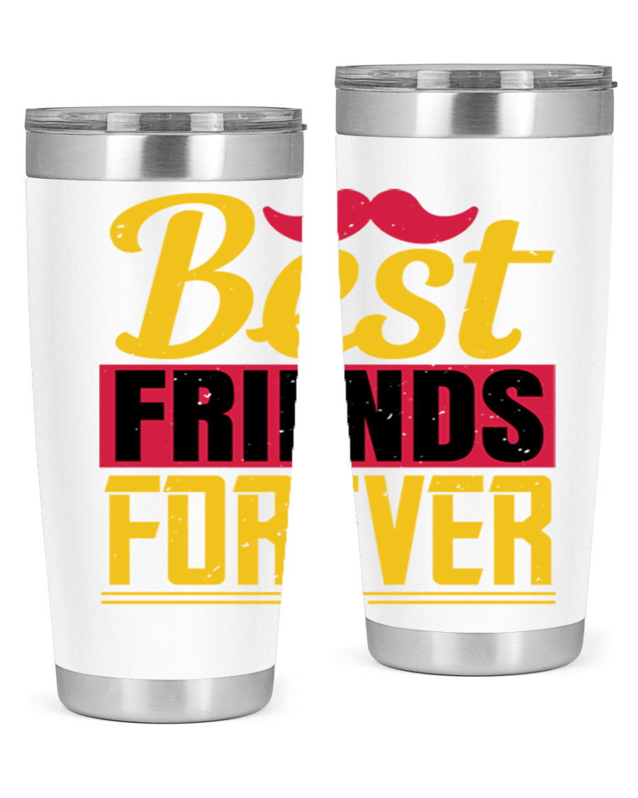 Best Friends Forever 20oz Tumbler with double wall vacuum insulation, featuring a drink-thru lid and a stylish design.