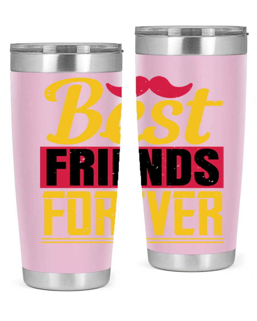 Best Friends Forever 20oz Tumbler with double wall vacuum insulation, featuring a drink-thru lid and a stylish design.