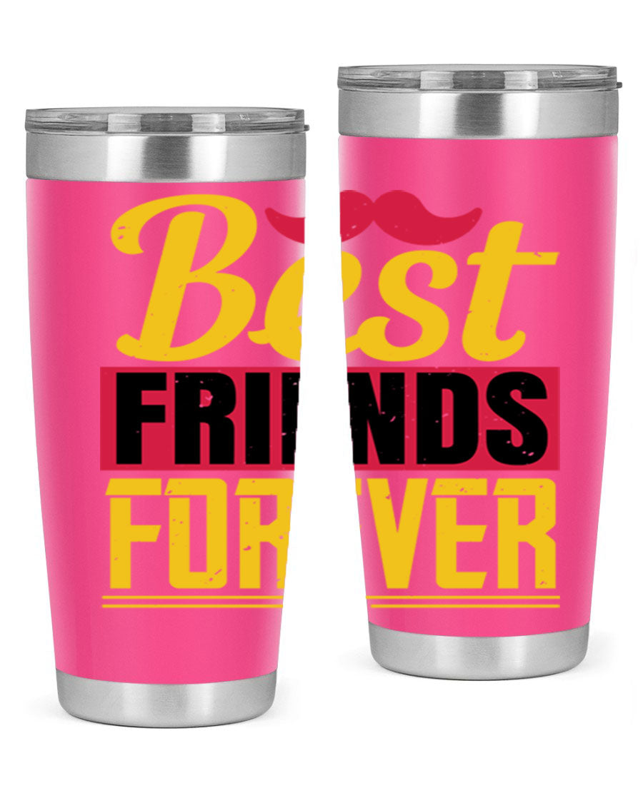 Best Friends Forever 20oz Tumbler with double wall vacuum insulation, featuring a drink-thru lid and a stylish design.