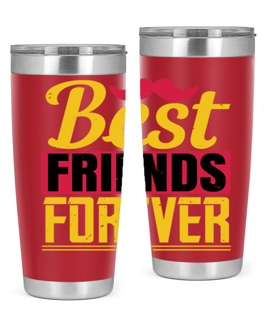 Best Friends Forever 20oz Tumbler with double wall vacuum insulation, featuring a drink-thru lid and a stylish design.