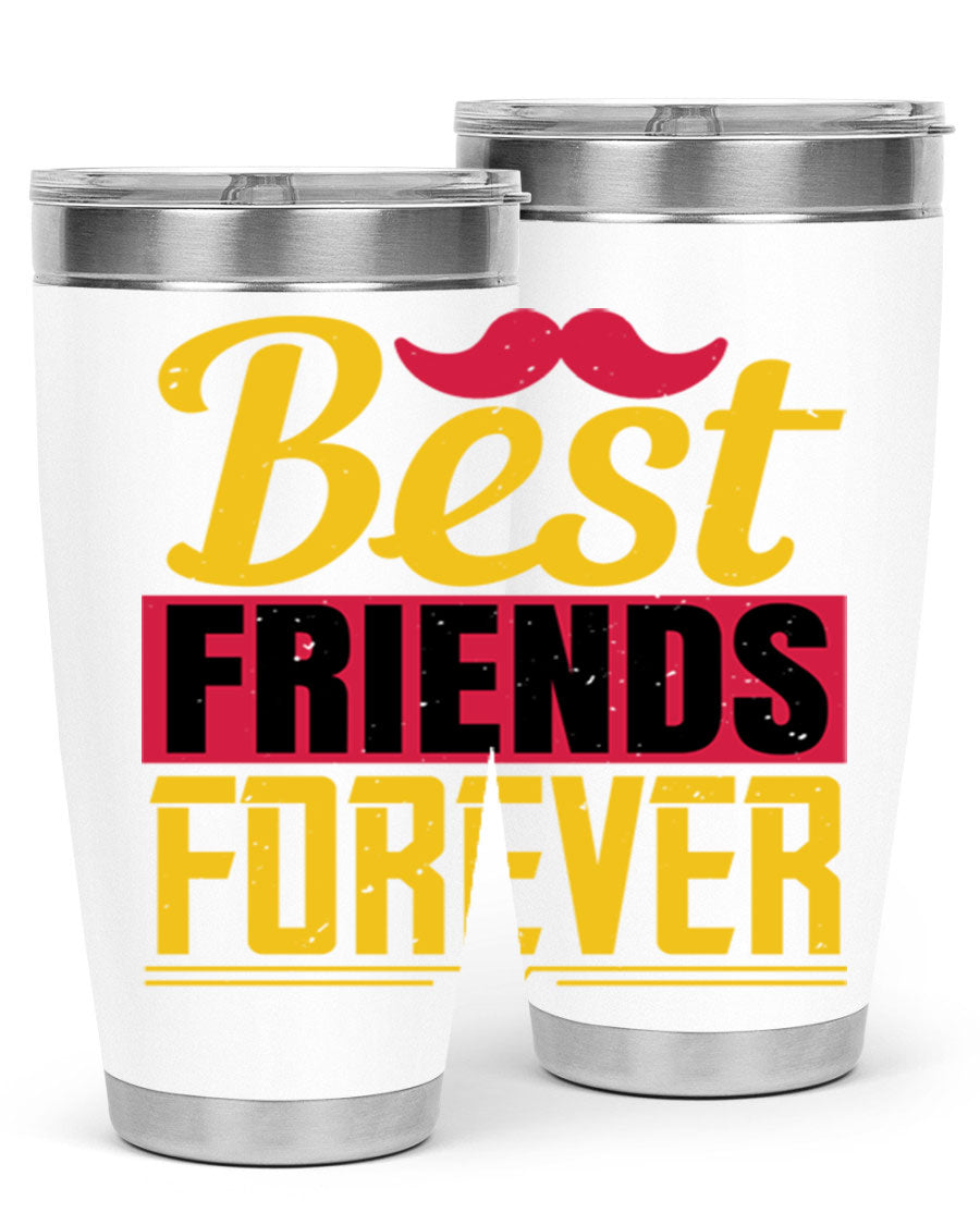 Best Friends Forever 20oz Tumbler with double wall vacuum insulation, featuring a drink-thru lid and a stylish design.